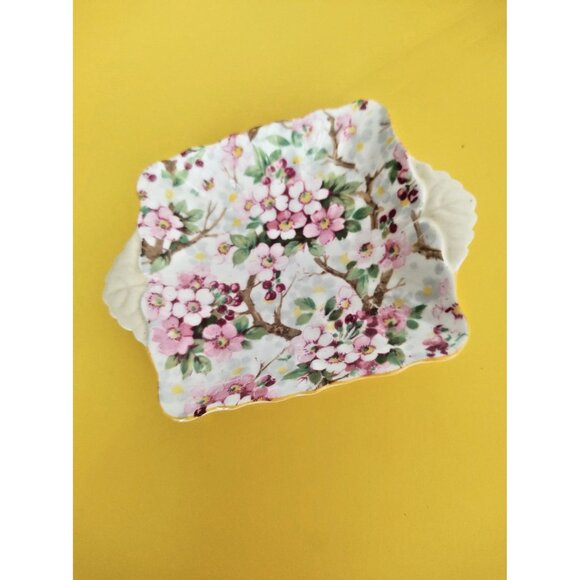 Vintage Shelley Floral Chintz Maytime Jam Trinket Dish 1940's RARE! - Picture 10 of 11